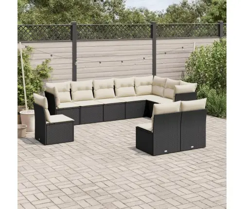 10-Osaline Aiadiivani Komplekt Patjadega, Must, Polürotang