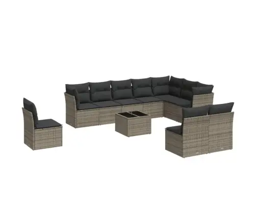 11-Daļīgs Dārza Dīvāna Komplekts Ar Matračiem, Pelēks Pe Pinums Vidaxl 11-Daļīgs Dārza Dīvāna Komplekts Ar Matračiem, Pelēks Pe Pinums Vidaxl