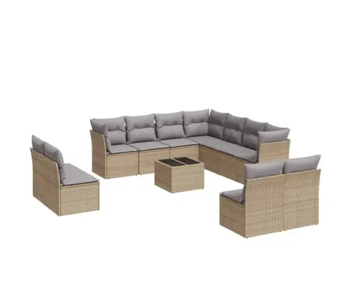 12-Osaline Aiadiivani Komplekt Patjadega, Beež, Polürotang