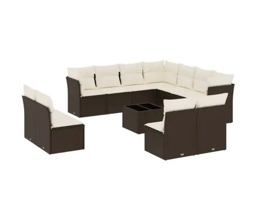 12-Osaline Aiadiivani Komplekt Patjadega, Pruun, Polürotang