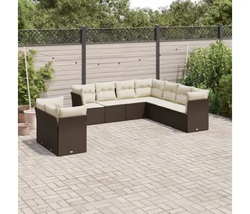 9-Osaline Aiadiivani Komplekt Patjadega, Pruun, Polürotang