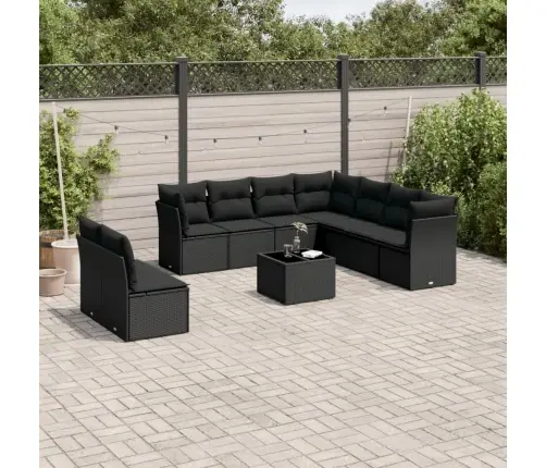 10-Osaline Aiadiivani Komplekt Patjadega, Must, Polürotang