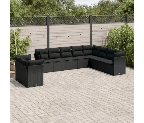 10-Osaline Aiadiivani Komplekt Patjadega, Must, Polürotang