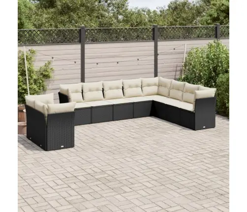 10-Osaline Aiadiivani Komplekt Patjadega, Must, Polürotang