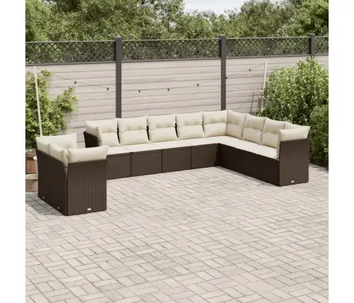 10-Osaline Aiadiivani Komplekt Patjadega, Pruun, Polürotang