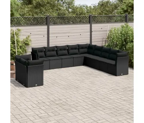 11-Osaline Aiadiivani Komplekt Patjadega, Must, Polürotang