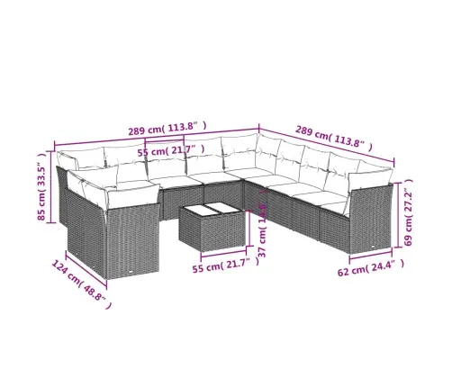 12-Osaline Aiadiivani Komplekt Patjadega, Hall, Polürotang