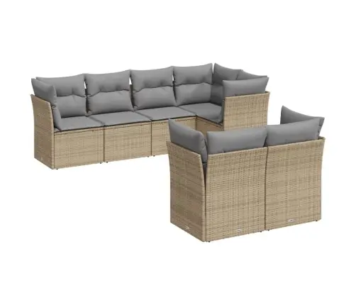 7-Osaline Aiadiivani Komplekt Patjadega, Beež, Polürotang