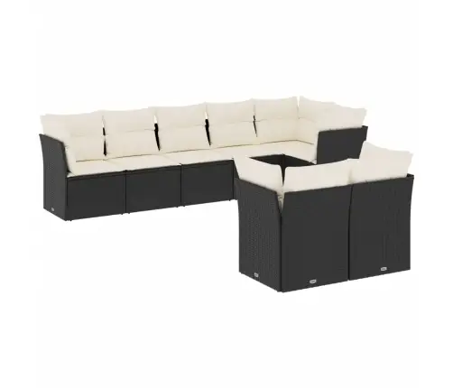 8-Osaline Aiadiivani Komplekt Patjadega, Must, Polürotang