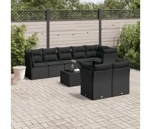 9-Osaline Aiadiivani Komplekt Patjadega, Must, Polürotang