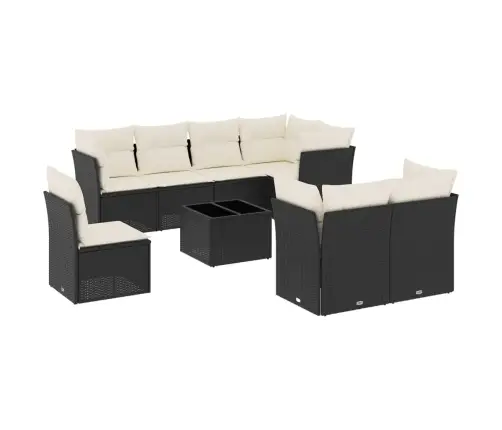 9-Osaline Aiadiivani Komplekt Patjadega, Must, Polürotang