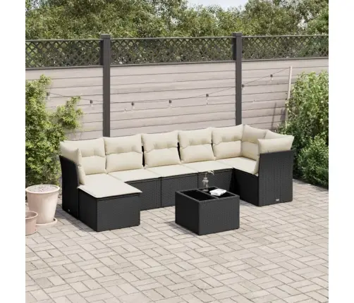 8-Daļīgs Dārza Dīvāna Komplekts, Matrači, Melna Pe Rotangpalma Vidaxl