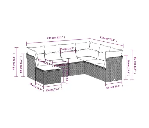 7-Daļīgs Dārza Dīvāna Komplekts Ar Matračiem, Melna Pe Vidaxl