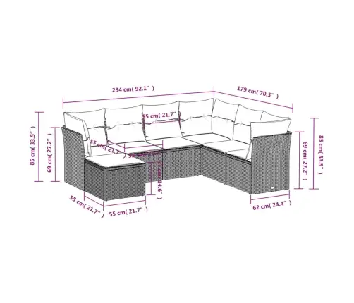 7-Daļīgs Dārza Dīvāna Komplekts, Matrači, Bēša Pe Rotangpalma Vidaxl