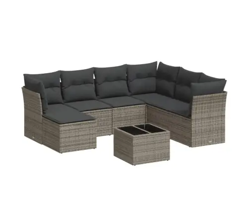 8-Osaline Aiadiivani Komplekt Patjadega, Hall, Polürotang 8-Osaline Aiadiivani Komplekt Patjadega, Hall, Polürotang