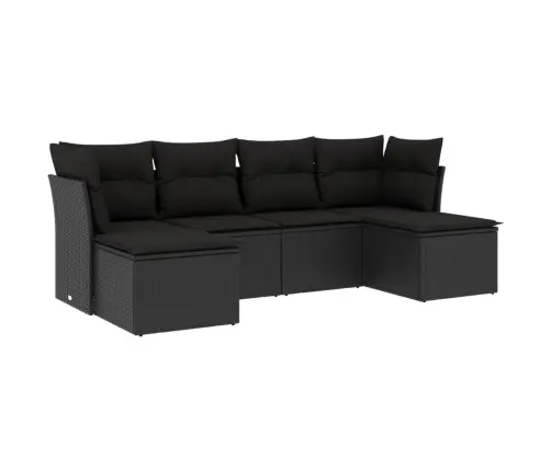 6-Osaline Aiadiivani Komplekt Patjadega, Must, Polürotang