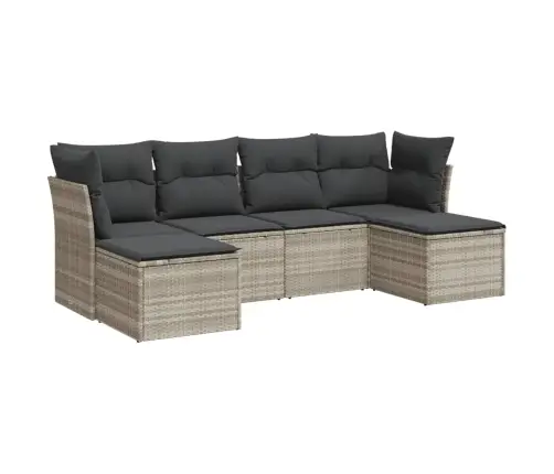 6-Daļīgs Dārza Dīvānu Komplekts,Matrači, Gaiši Pelēka Pe Pinums Vidaxl 6-Daļīgs Dārza Dīvānu Komplekts,Matrači, Gaiši Pelēka Pe Pinums Vidaxl