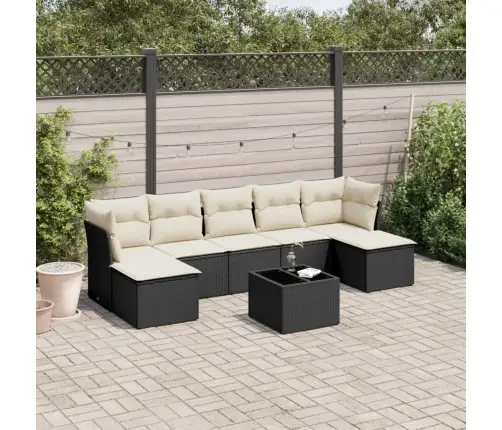 8-Daļīgs Dārza Dīvāna Komplekts, Matrači, Melna Pe Rotangpalma Vidaxl