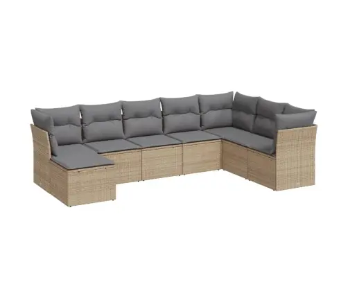 8-Osaline Aiadiivani Komplekt Patjadega, Beež, Polürotang