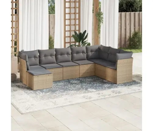 8-Osaline Aiadiivani Komplekt Patjadega, Beež, Polürotang