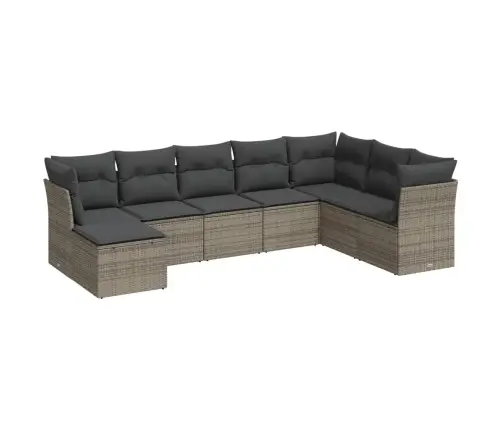 Sodo Komplektas Su Pagalvėlėmis, 8 Dalių, Pilkas, Poliratanas