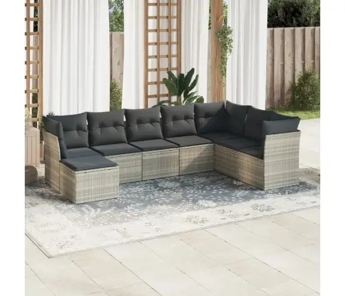 8-Osaline Aiadiivani Komplekt Patjadega, Helehall, Polürotang