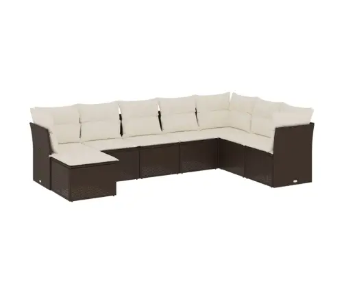 8-Osaline Aiadiivani Komplekt Patjadega, Pruun, Polürotang