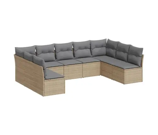 9-Osaline Aiadiivani Komplekt Patjadega, Beež, Polürotang