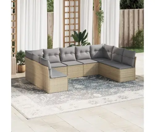 9-Osaline Aiadiivani Komplekt Patjadega, Beež, Polürotang