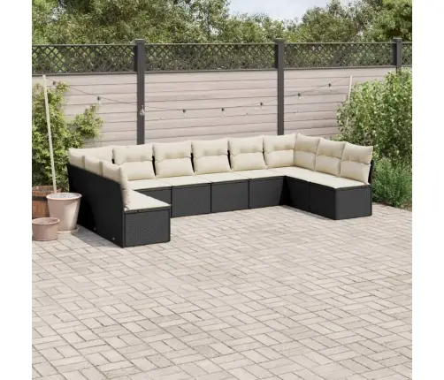 10-Osaline Aiadiivani Komplekt Patjadega, Must, Polürotang