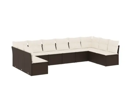 10-Osaline Aiadiivani Komplekt Patjadega, Pruun, Polürotang