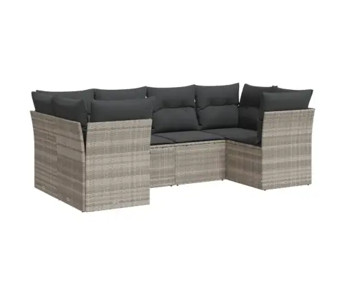 Sofos Komplektas Su Pagalvėlėmis, 6 Dalių, Pilkas, Poliratanas