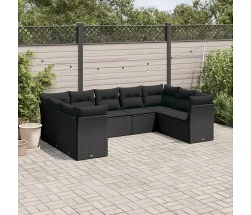 9-Osaline Aiadiivani Komplekt Patjadega, Must, Polürotang