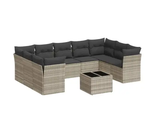 10-Osaline Aiadiivani Komplekt Patjadega, Helehall, Polürotang