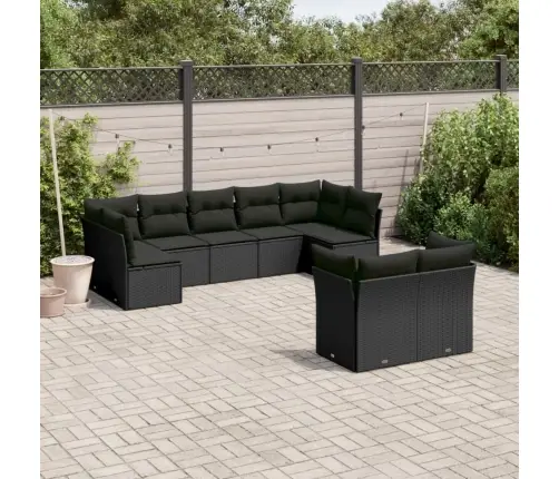 9-Osaline Aiadiivani Komplekt Patjadega, Must, Polürotang