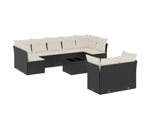 10-Daļīgs Dārza Dīvāna Komplekts, Matrači, Melna Pe Rotangpalma Vidaxl 10-Daļīgs Dārza Dīvāna Komplekts, Matrači, Melna Pe Rotangpalma Vidaxl