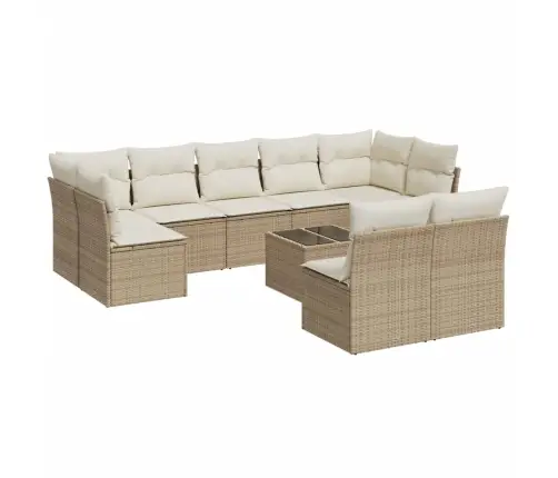 10-Osaline Aiadiivani Komplekt Patjadega, Beež, Polürotang