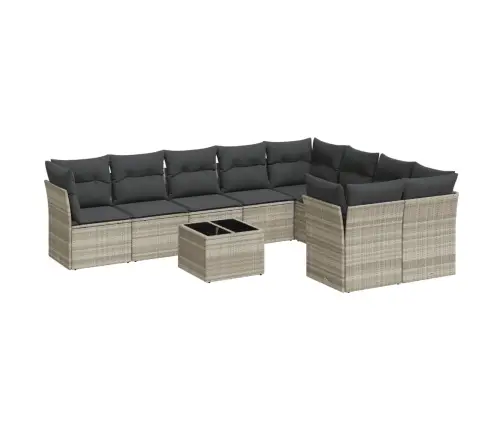 10-Osaline Aiadiivani Komplekt Patjadega, Helehall, Polürotang