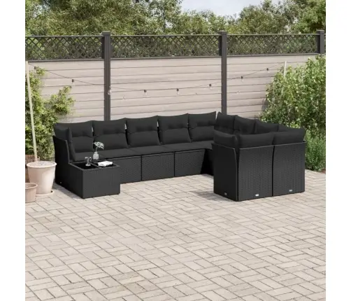 10-Osaline Aiadiivani Komplekt Patjadega, Must, Polürotang