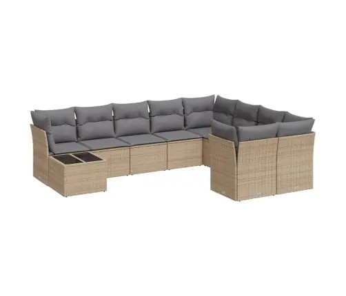 10-Osaline Aiadiivani Komplekt Patjadega, Beež, Polürotang