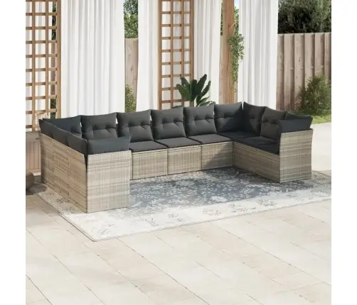 10-Osaline Aiadiivani Komplekt Patjadega, Helehall, Polürotang