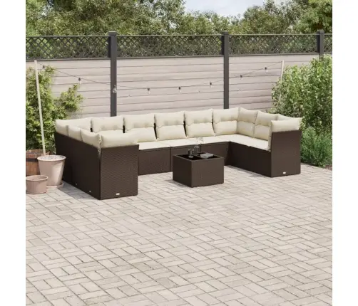 11-Osaline Aiadiivani Komplekt Patjadega, Pruun, Polürotang