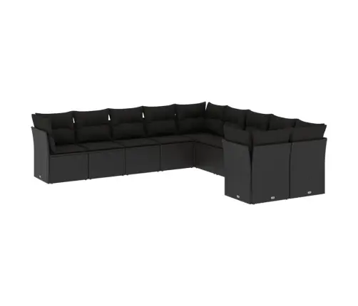 10-Osaline Aiadiivani Komplekt Patjadega, Must, Polürotang