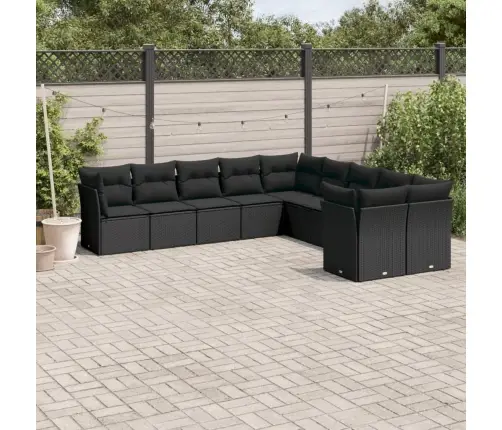 10-Osaline Aiadiivani Komplekt Patjadega, Must, Polürotang