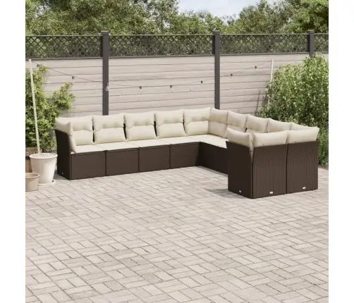 10-Osaline Aiadiivani Komplekt Patjadega, Pruun, Polürotang