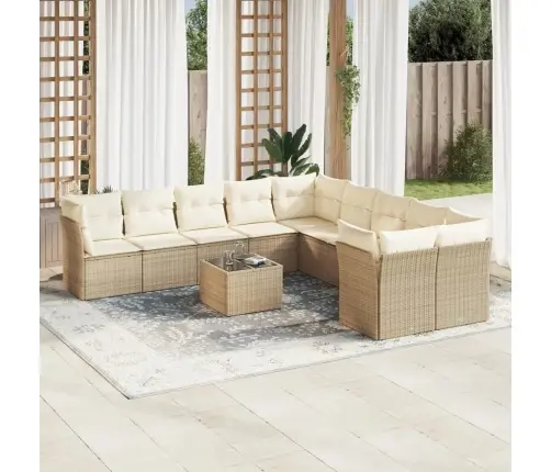 11-Osaline Aiadiivani Komplekt Patjadega, Beež, Polürotang