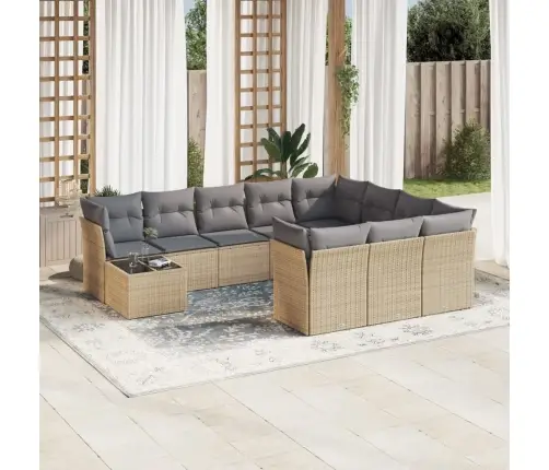 11-Osaline Aiadiivani Komplekt Patjadega, Beež, Polürotang