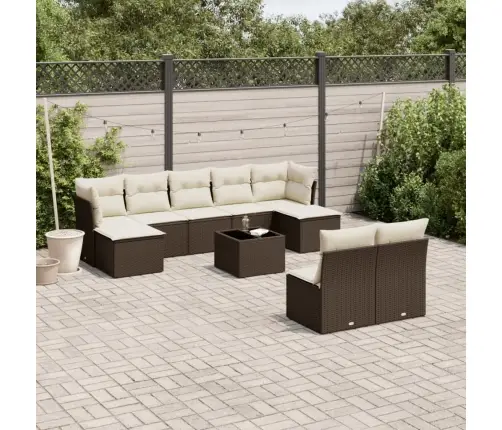 10-Osaline Aiadiivani Komplekt Patjadega, Pruun, Polürotang