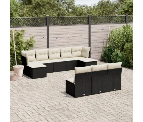 10-Osaline Aiadiivani Komplekt Patjadega, Must, Polürotang