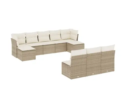 10-Osaline Aiadiivani Komplekt Patjadega, Beež, Polürotang